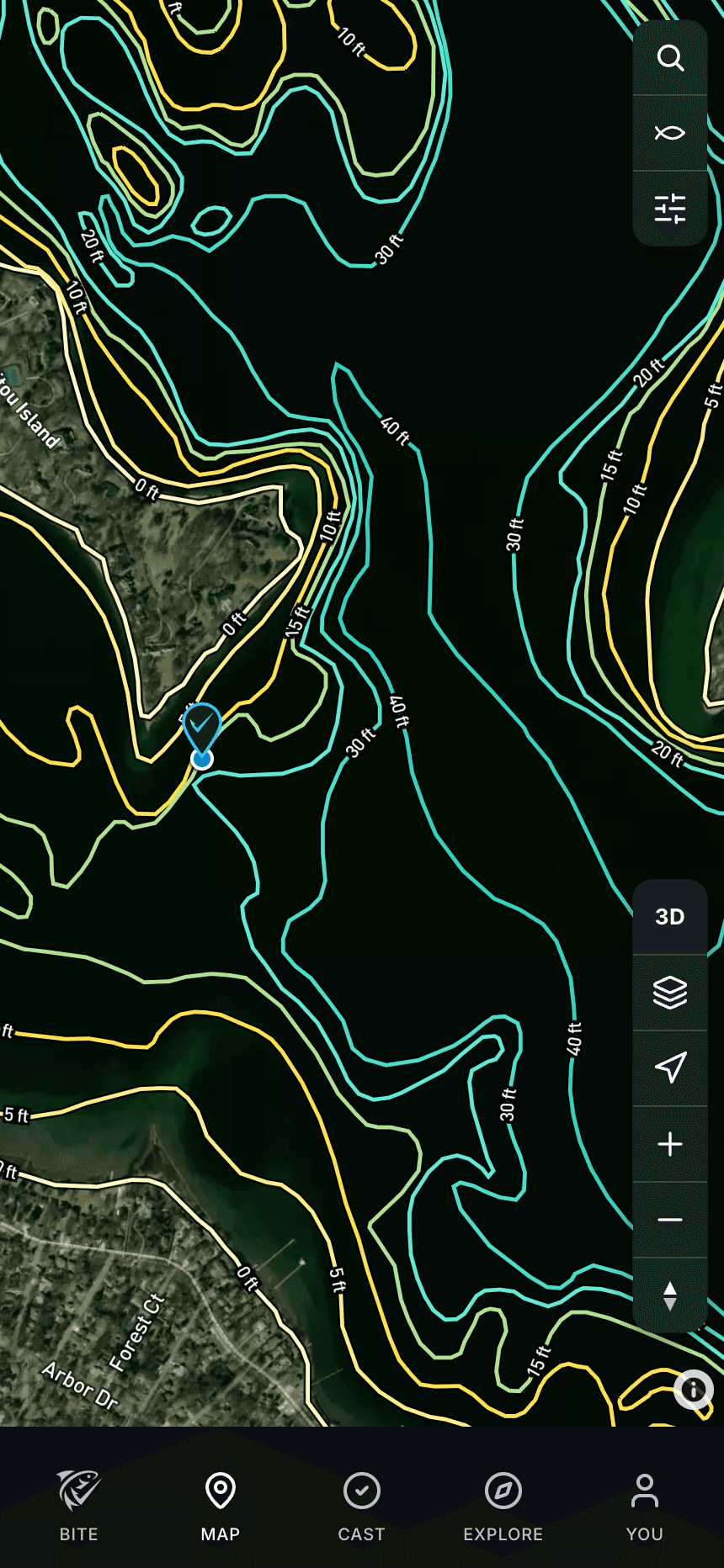 BiteCheck map depth layer